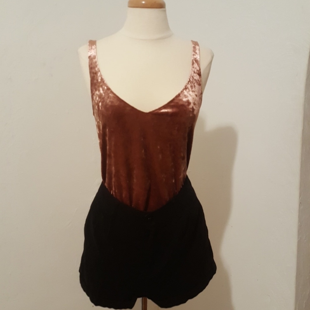 Bronze/Copper Colored Velvet Tank Top